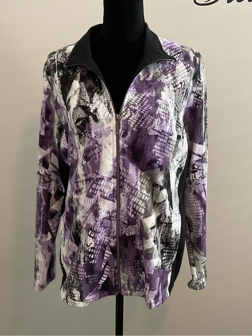 Northern Reflections Purple Abstract Print Jacket - Picture 2 of 7